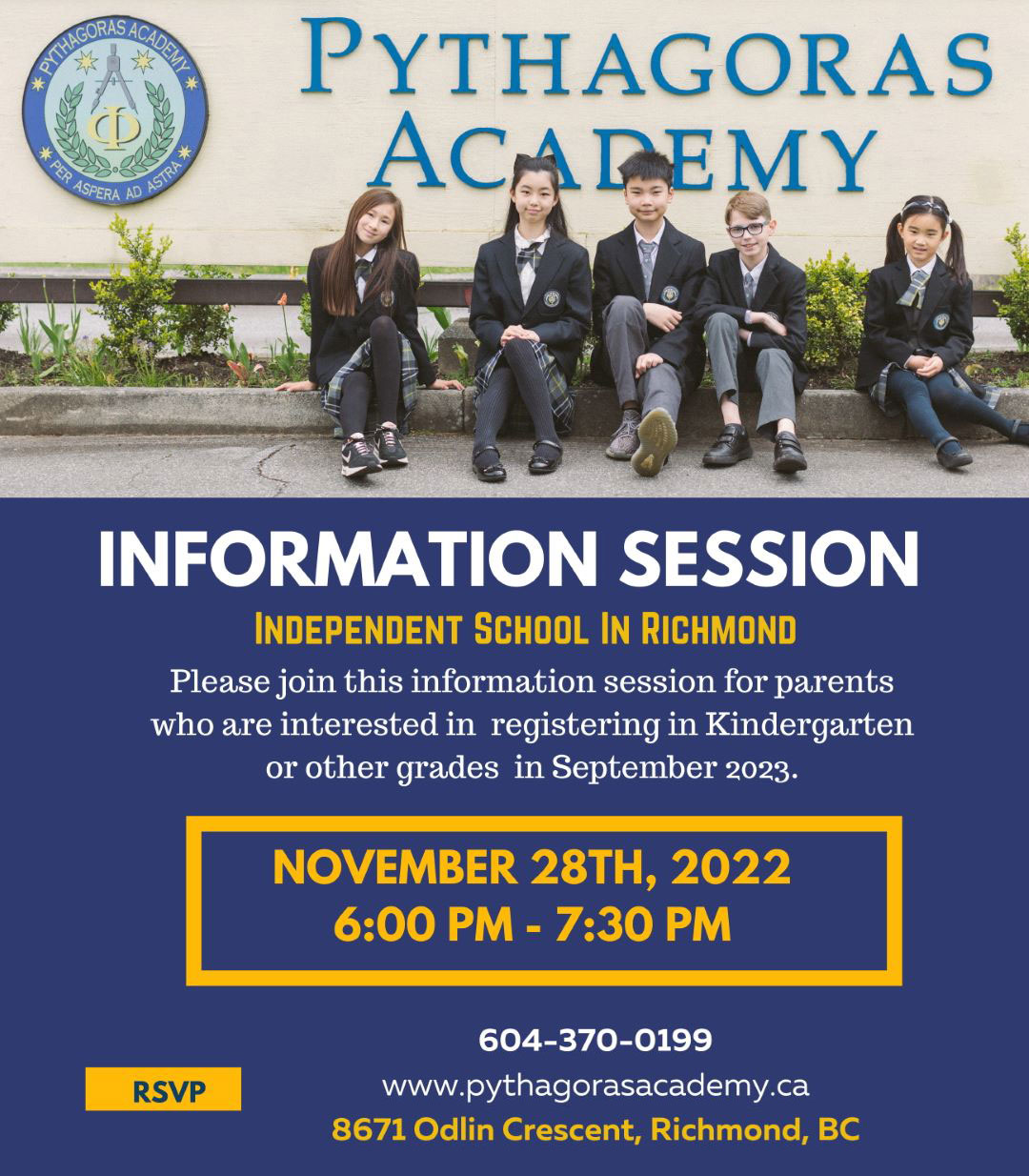November 8th, 6 pm: Join our 2024/25 Admission Information Session